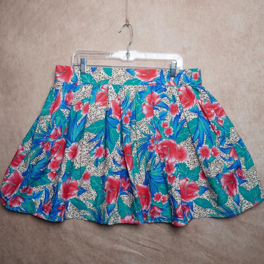 Venus Tropical Floral Pleated Skirt XL